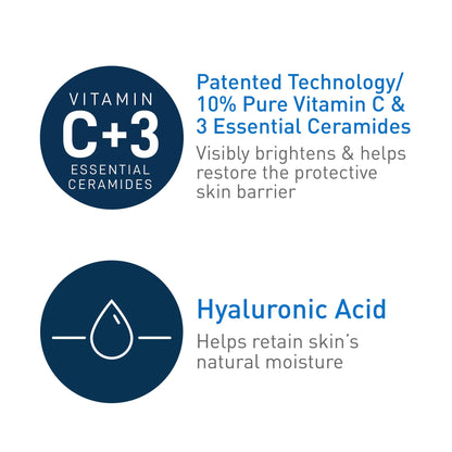 CeraVe Skin Brightening Vitamin C Serum for Face with Hyaluronic Acid, 1oz CeraVe