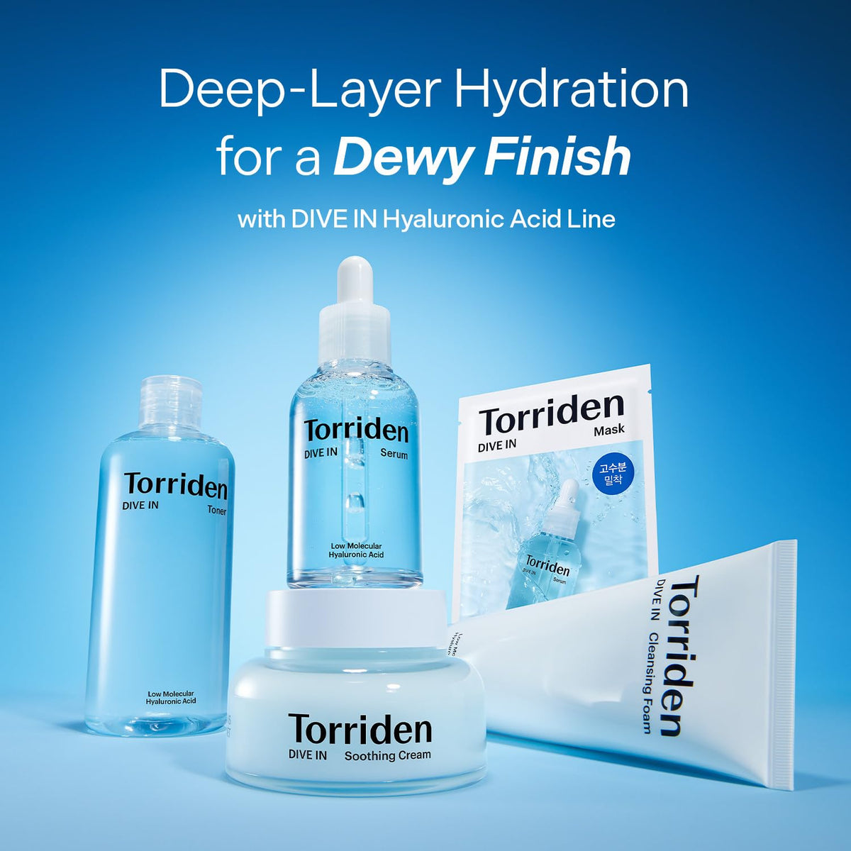 Torriden DIVE IN Hyaluronic Acid Serum for Deep Hydration | Korean K-Beauty Glass Skin Plump Glow | Lightweight Fast-Absorbing Face Serum 50ml (1.69 fl.oz.) Torriden
