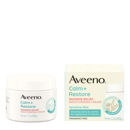 Aveeno Calm + Restore Redness Relief Moisturizing Cream, 1.7 oz Aveeno