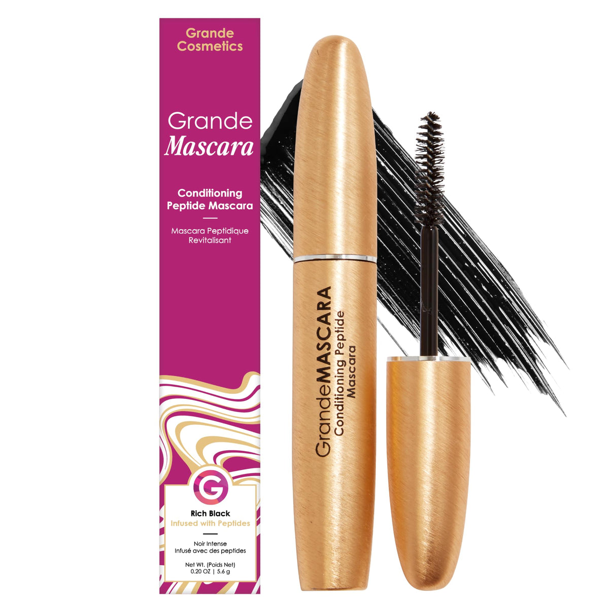 Grande Cosmetics GrandeMASCARA Conditioning Peptide Mascara, Black, 0.2 oz Grande Cosmetics