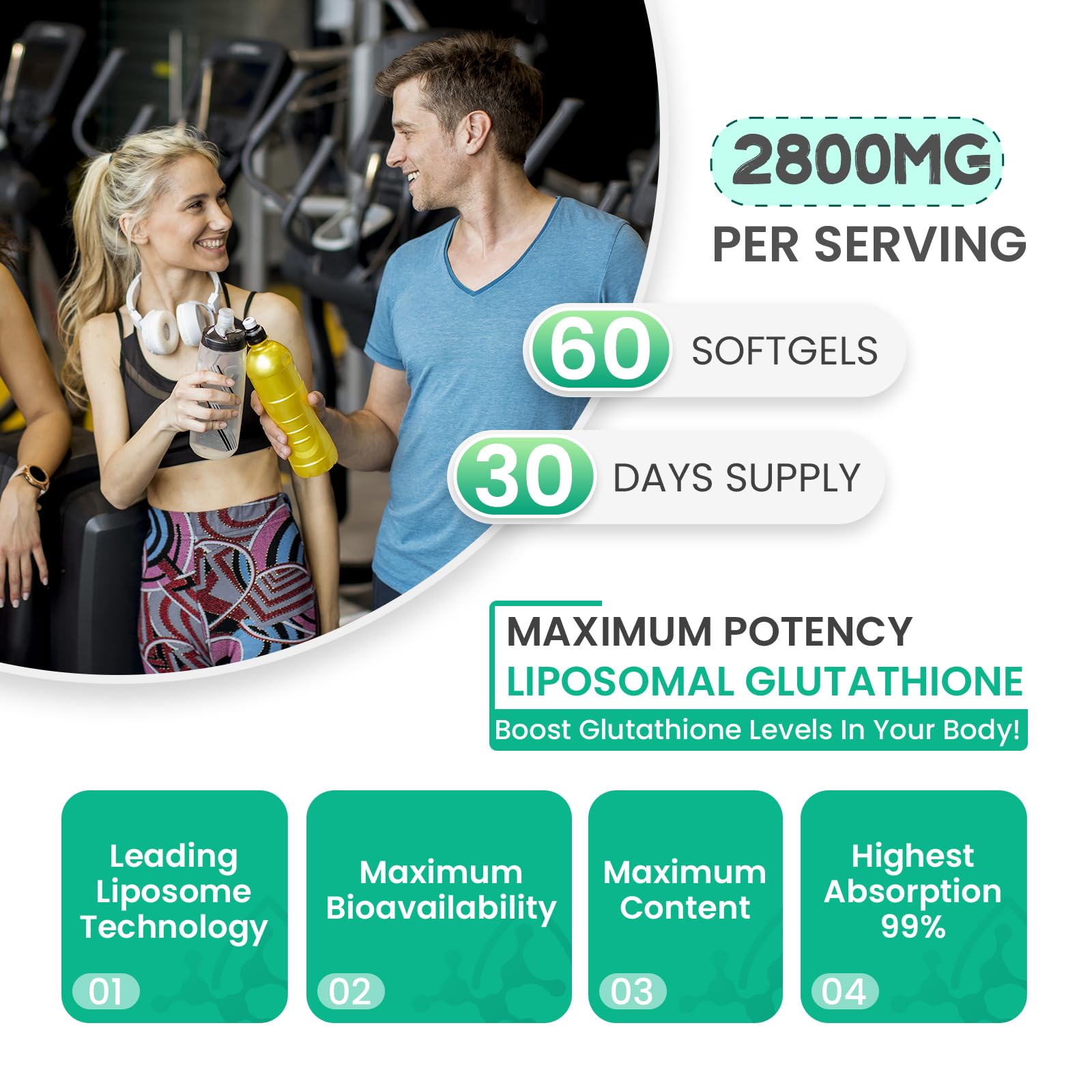 inGreens 2800 MG Liposomal Glutathione Supplement, Detoxifying & Immune, Aging Defense, Energy, Glutathione Unique Formulation Reduced inGreens buy australia supplements