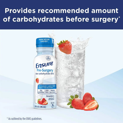 Ensure Pre-Surgery, Clear Carbohydrate Drink, Strawberry, 10 fl oz, 4 Count Ensure Surgery