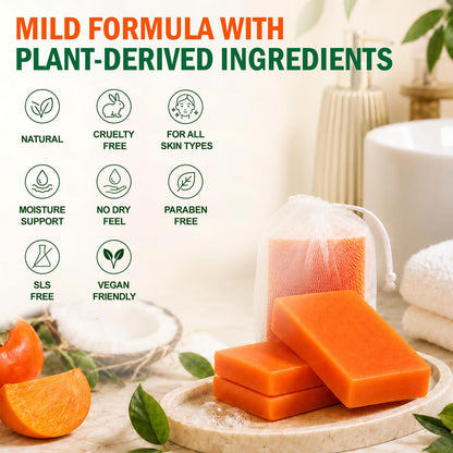 OAKDOLCHE 5 Pcs 80g Persimmon Soap Bar for Old People Smell OAKDOLCHE