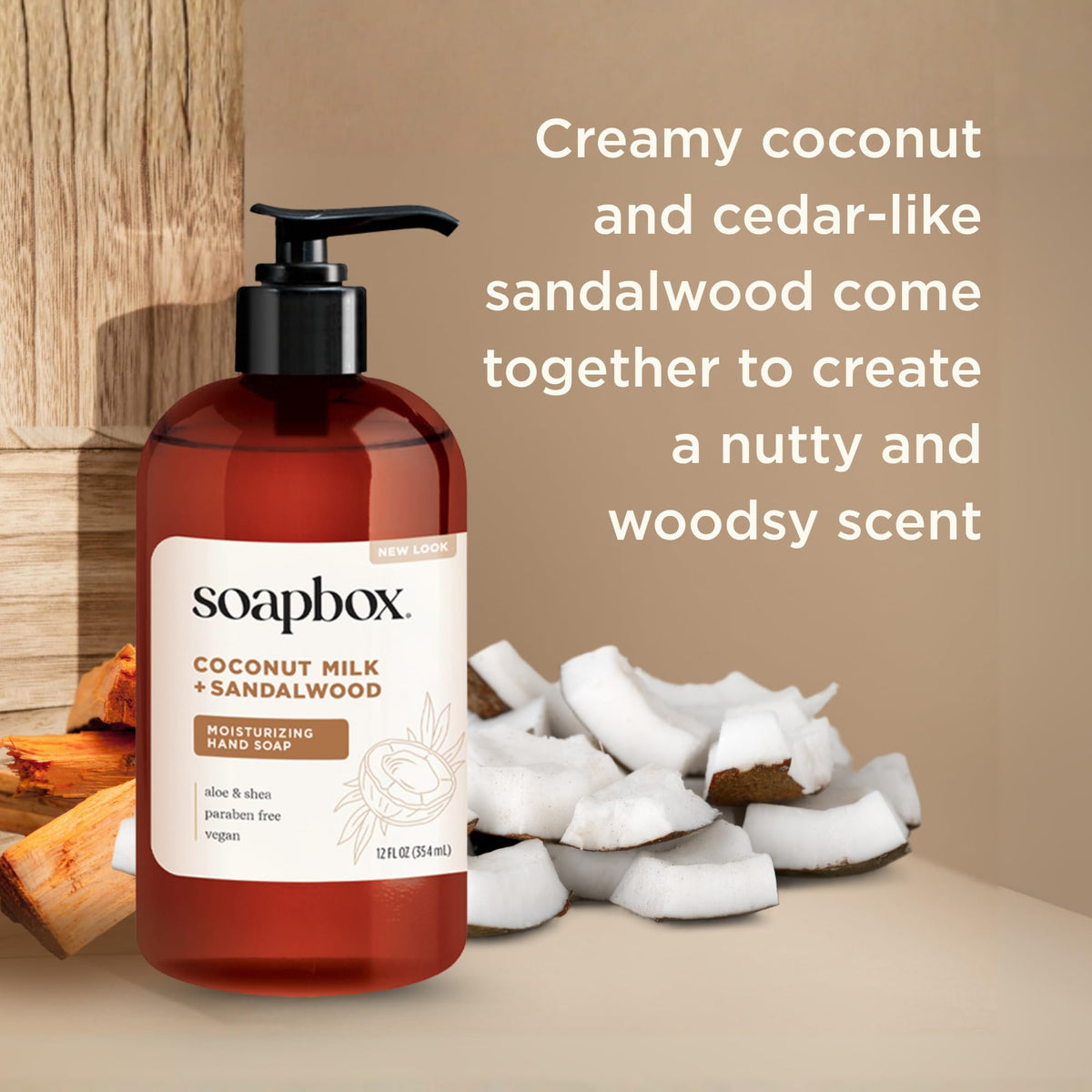 Soapbox Coconut Milk & Sandalwood Liquid Hand Soap - Hand Wash - 3 Pack Soapbox
