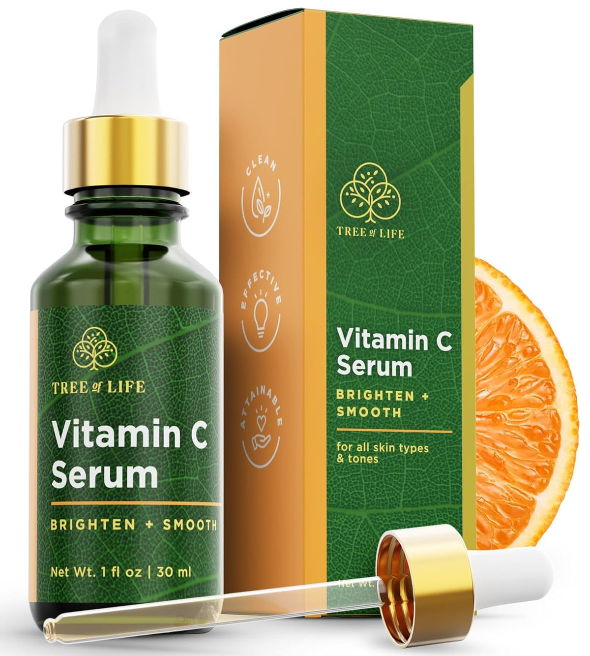 Tree of Life Vitamin C Serum for Face, Dark Spots Remover Face Oil, 1 Fl Oz Tree of Life