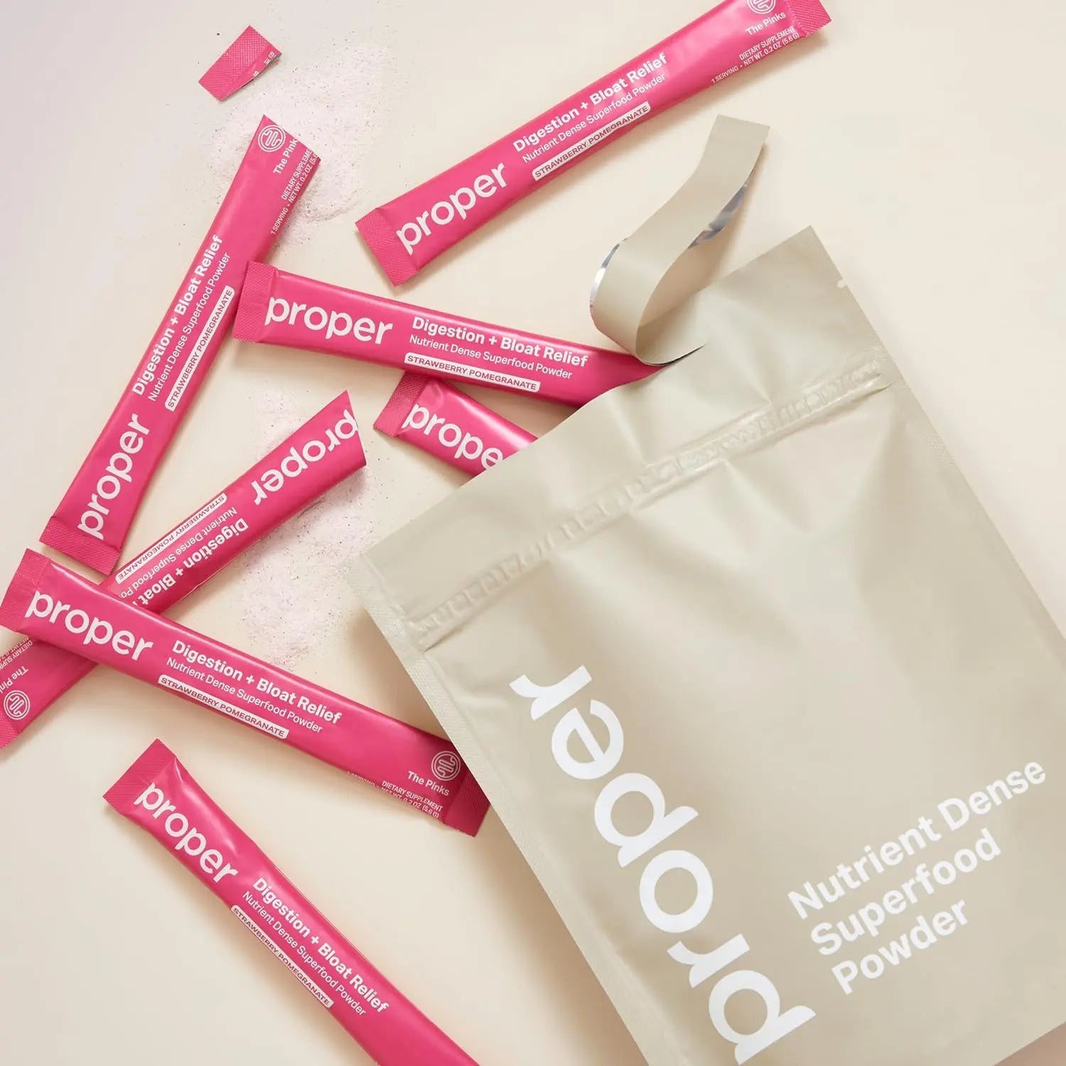 Proper, The Pinks Digestion and Bloat Relief. Drink Mix with Gut Health Probiotics, Prebiotics, Beet Root & Enzymes for Digestive Support. Bloating and Microbiome Supplement for Women and Men Proper buy australia supplements