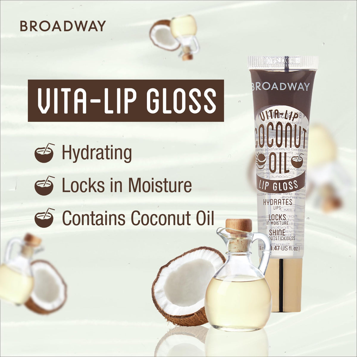 Ruby Kisses Broadway Vita-Lip Clear Lip Gloss (3 Pack Mango Butter, Rosehip, Coconut Oil), Ultra-Hydrating & Soothing Formula with Vitamin Oils, High-Shine Non-Sticky Finish, Healing Lip Balm Ruby Kisses