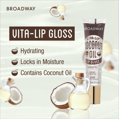 Ruby Kisses Broadway Vita-Lip Clear Lip Gloss (3 Pack Mango Butter, Rosehip, Coconut Oil), Ultra-Hydrating & Soothing Formula with Vitamin Oils, High-Shine Non-Sticky Finish, Healing Lip Balm Ruby Kisses