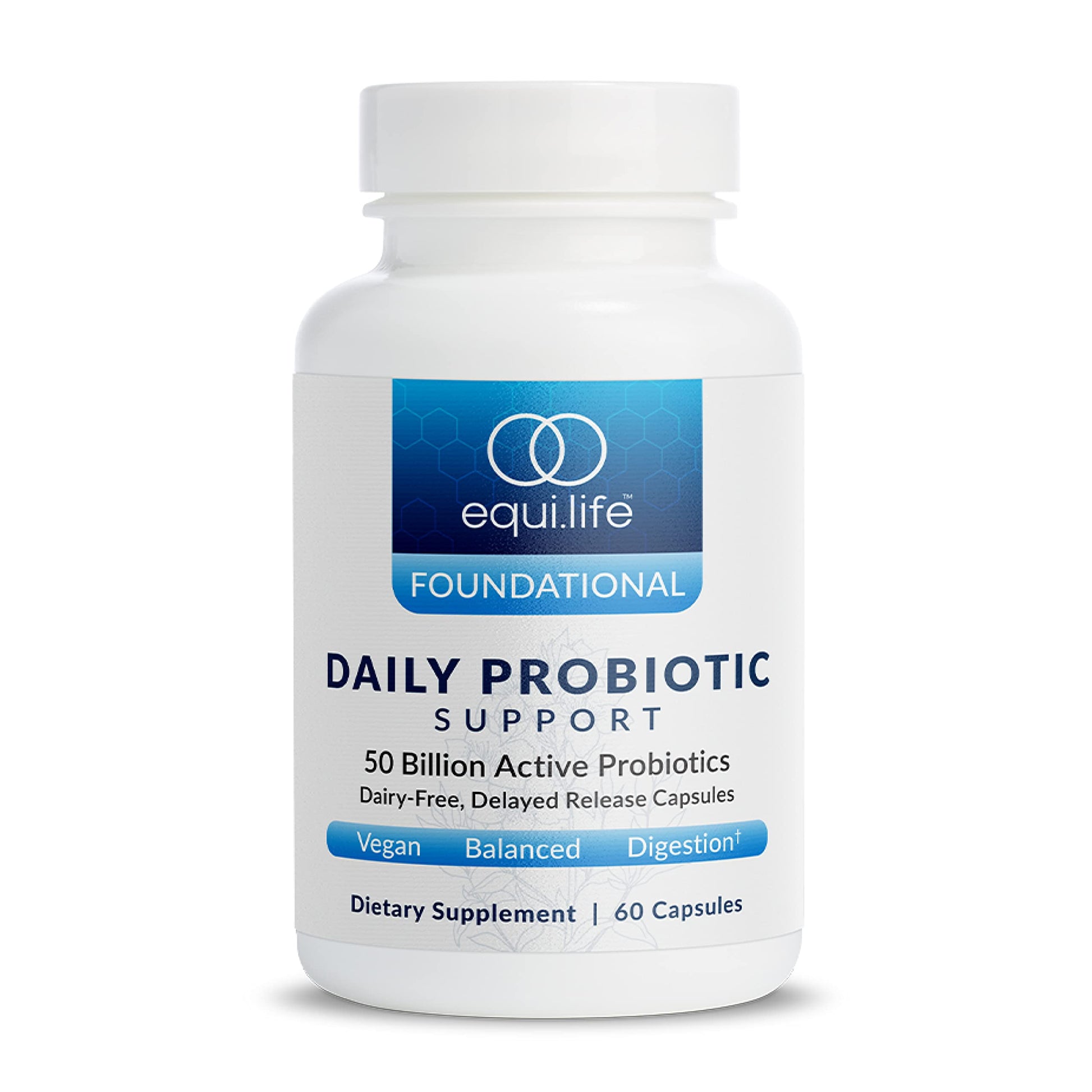 Equilife Daily Probiotic Support, 50 Billion CFU, 8 Probiotic Strains, Digestive and Gut Health Supplement for Men and Women, Gluten Free, Soy and Dairy Free, Non GMO, American Made, 60 Capsules Equilife buy australia supplements