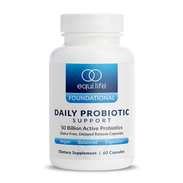 Equilife Daily Probiotic Support, 50 Billion CFU, 8 Probiotic Strains, Digestive and Gut Health Supplement for Men and Women, Gluten Free, Soy and Dairy Free, Non GMO, American Made, 60 Capsules Equilife buy australia supplements