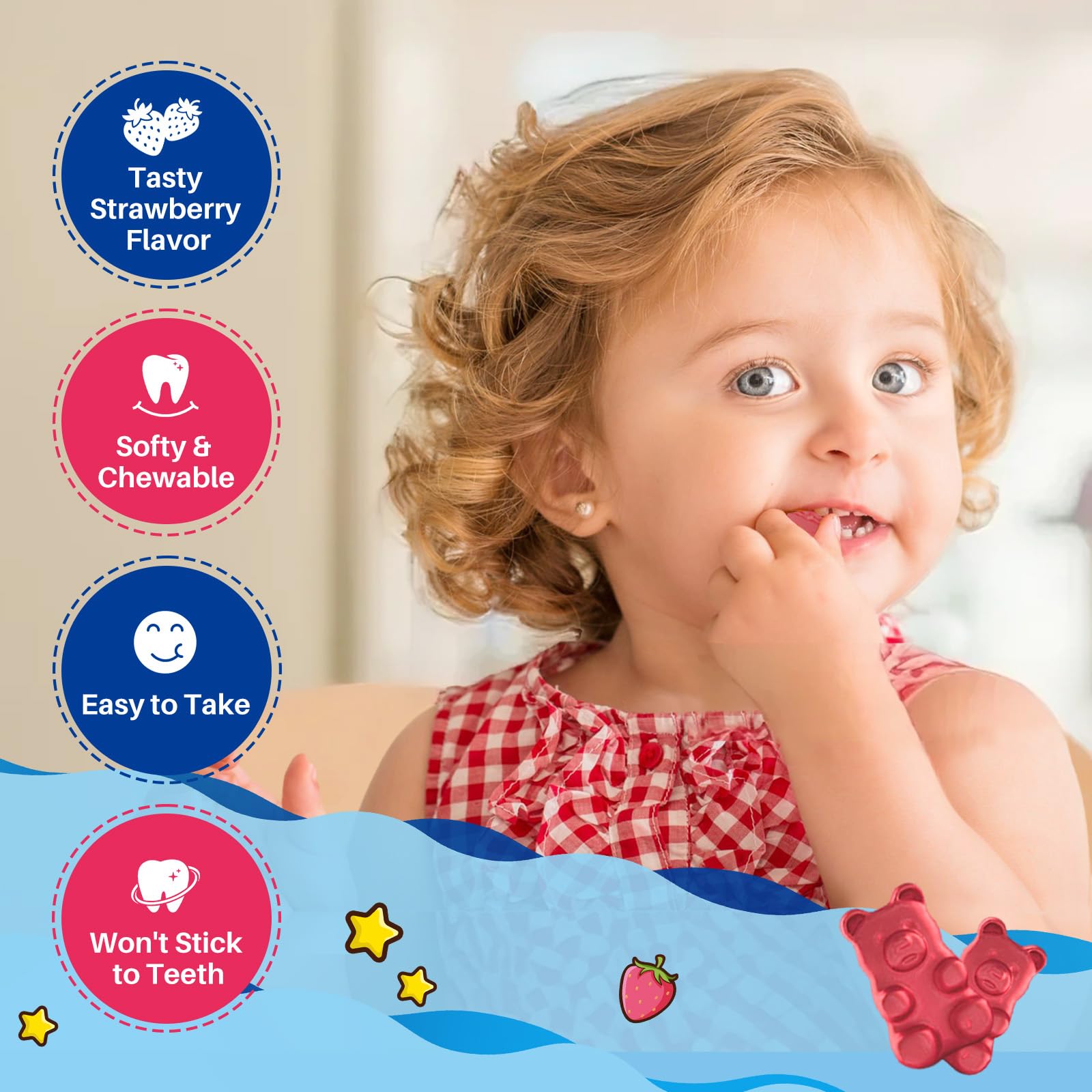 Magnesium Glycinate Gummies for Kids - with L-Theanine, Omega-3, Vitamin B6, D3, Zinc - Kids Magnesium Gummies for Sleep, Relaxation, Calm & Focus - Sugar Free Strawberry 60ct Hovika buy australia supplements