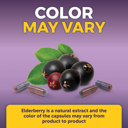 Viva Naturals Elderberry with Vitamin C and Zinc for Adults - 5 in 1 Sambucus Black Elderberry Capsules with Vitamin D3 5000 IU Immunity Supplement Viva Naturals