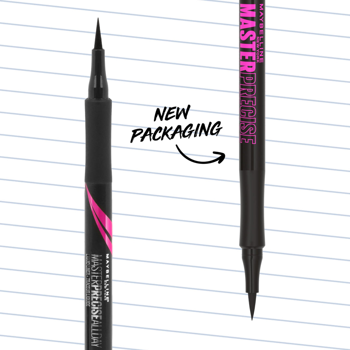 Maybelline Eyestudio Master Precise All Day Waterproof Liquid Eyeliner Makeup, Black, 1 Count (Packaging May Vary) MAYBELLINE