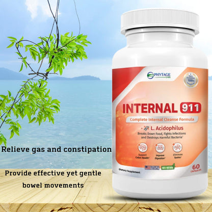 Phytage Labs Internal 911 Colon Cleanse Detox Supplement - Natural Laxative Cleanser Removes Toxins for Better Digestion and Radiant Skin - 60 Capsules Phytage Labs