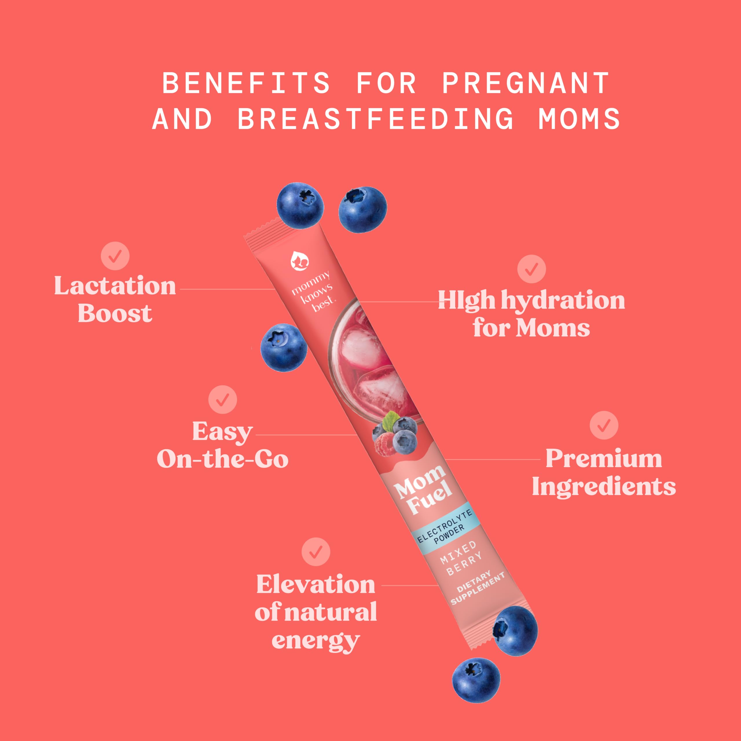 Mommy Knows Best Mom Fuel Electrolyte Drink Mix for Moms, Hydration Support - for Pregnancy, Prenatal, Electrolytes + Trace Minerals, Lactation Drink Mix Supplement (32 Count) Mommy Knows Best buy australia supplements