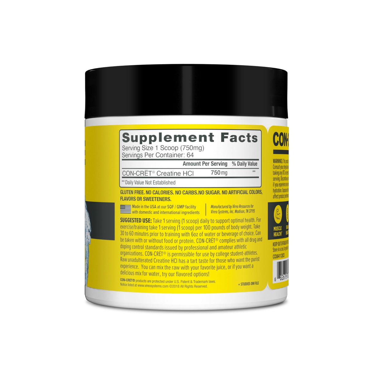CON-CRET Creatine HCl Powder | Muscle, Cognitive, Cellular Energy Support | No Bloating or Cramps CON-CRET