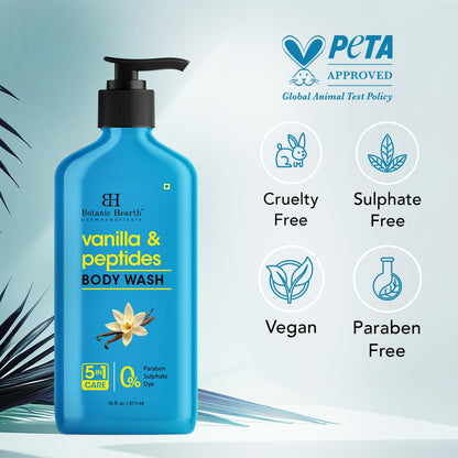 Botanic Hearth Vanilla Body Wash – Hydrating 5-in-1 Shower Gel with Warm Vanilla Aroma Botanic Hearth