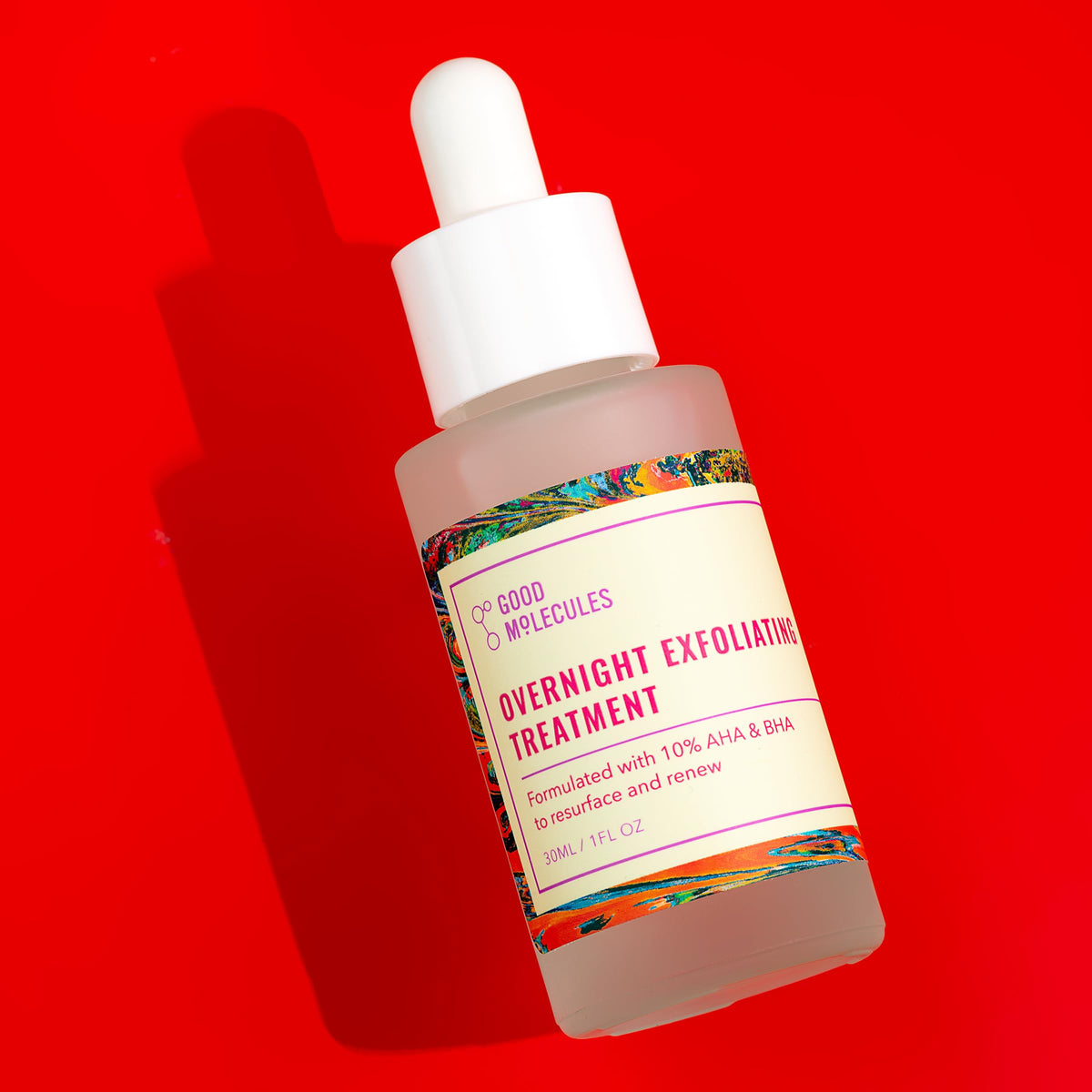 Good Molecules Overnight Exfoliating Treatment, AHA BHA Exfoliant, 1 fl oz Good Molecules