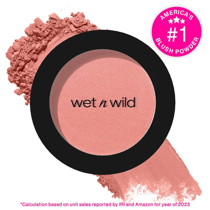wet n wild Color Icon Blush, Effortless Matte Natural Sheer Glow & Seamless Blend, Luxuriously Infused Smooth Jojoba Oil, Cruelty-Free & Vegan - Pinch Me Pink wet n wild