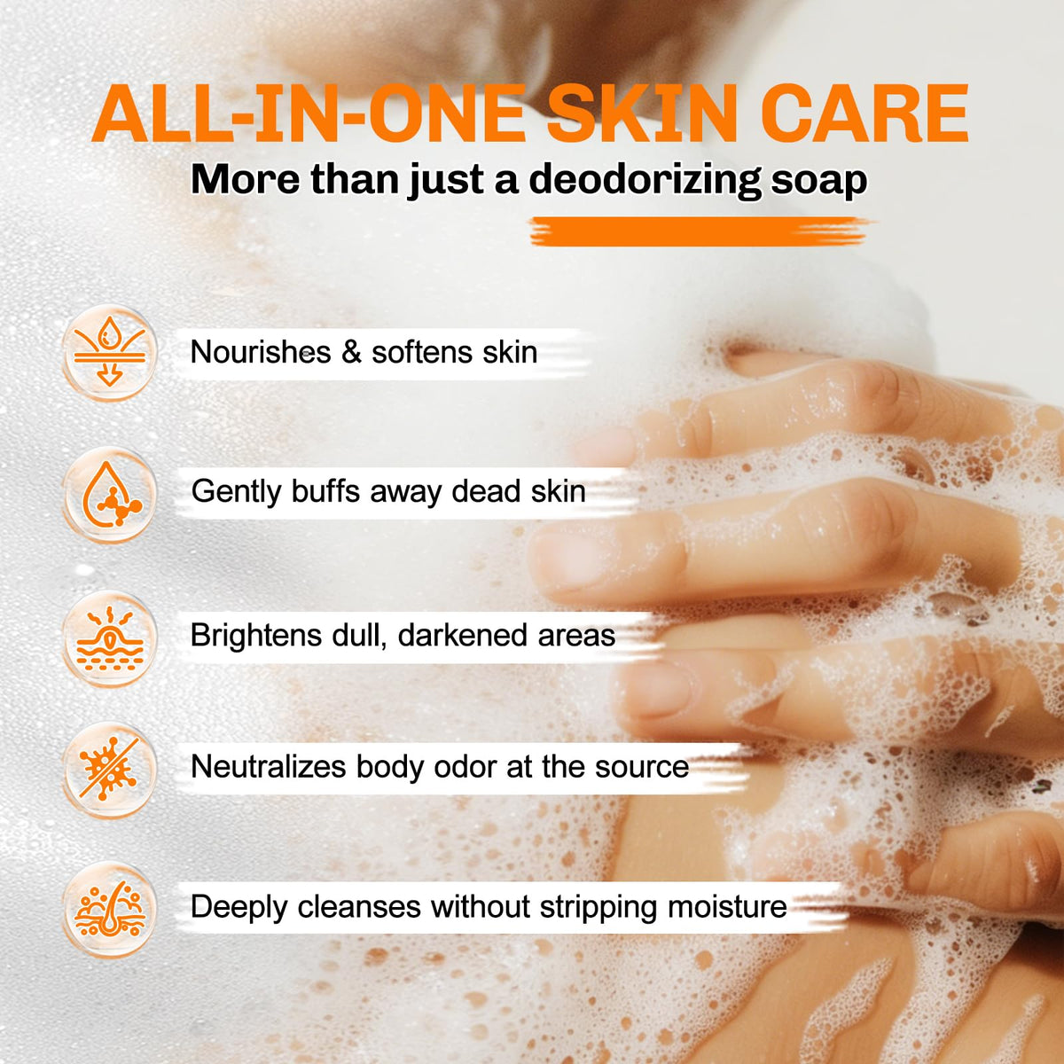 NXPPYY 5 Pcs Persimmon Soap for Old People Smell, Persimmon Soap Bar for Body Odor Control, Natural Organic Deodorant Body Wash Soap for Women & Men NXPPYY