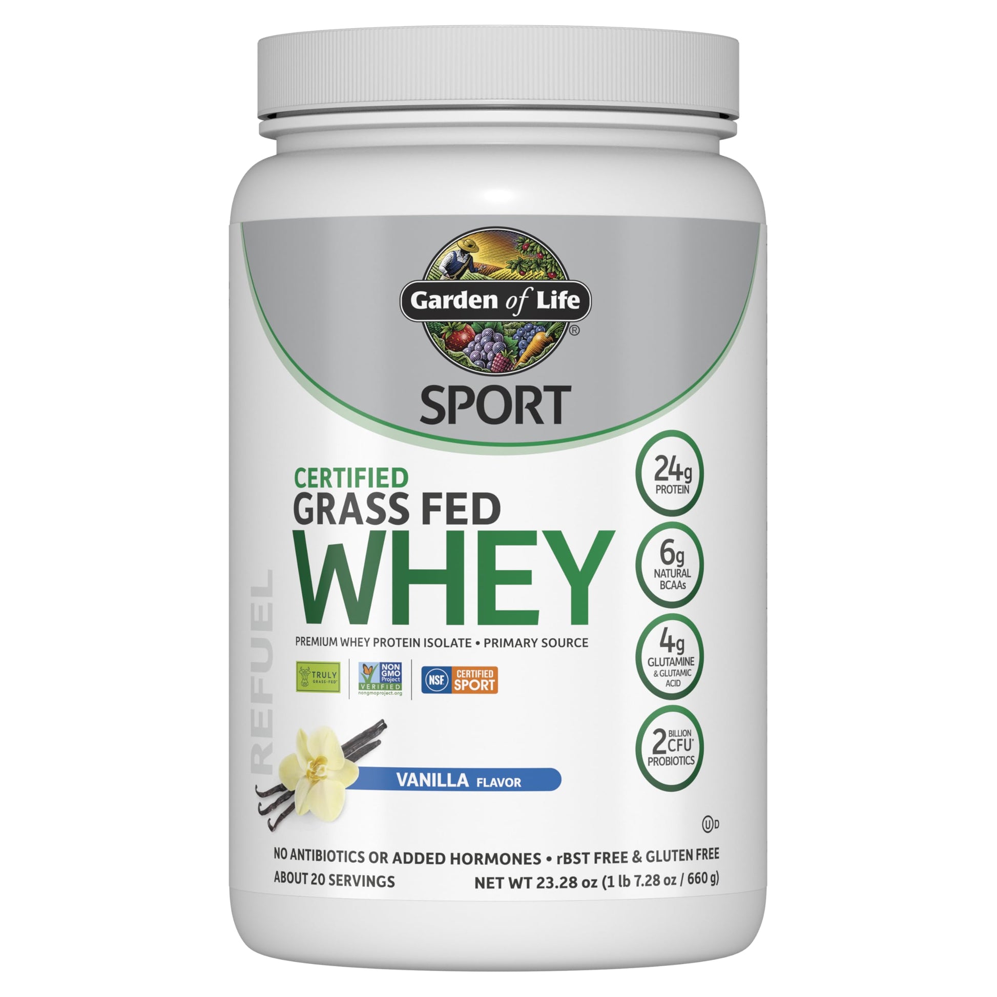 Garden of Life Sport Grass Fed Whey Protein Powder – 24g Whey Protein Isolate for Women & Men with Probiotics & Glutamine, Non-GMO, Gluten-Free, Cold-Processed, Vanilla Flavor, 20 Servings Garden of Life buy australia supplements