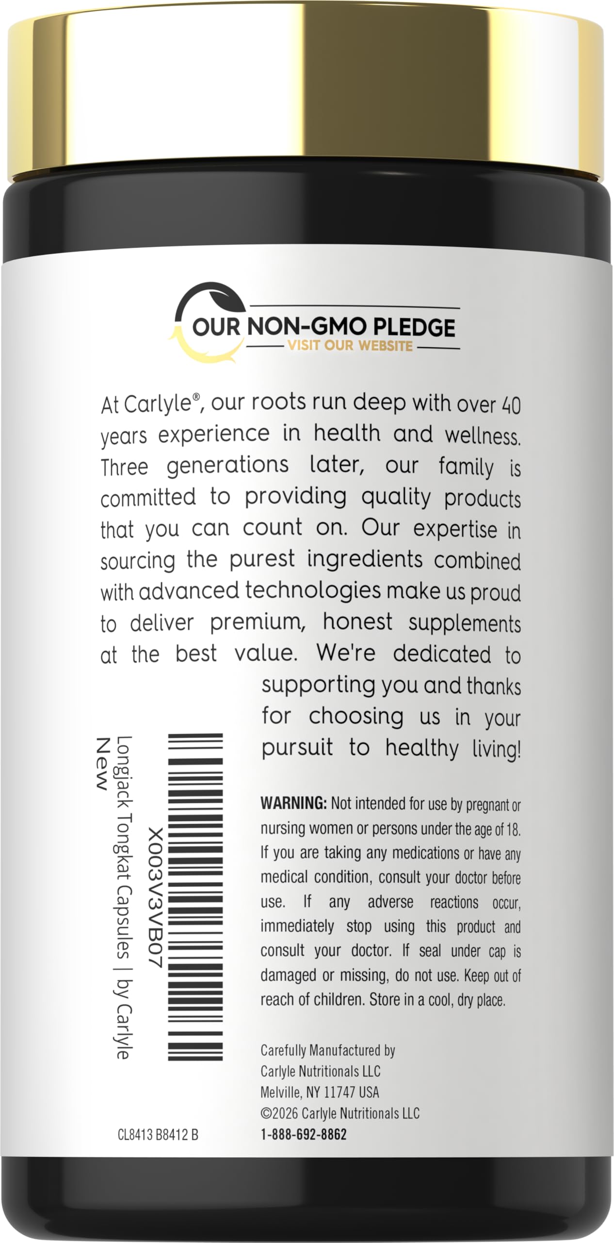 Carlyle Tongkat Ali | 180 Quick Release Capsules | Non-GMO and Gluten Free Supplement Carlyle buy australia supplements