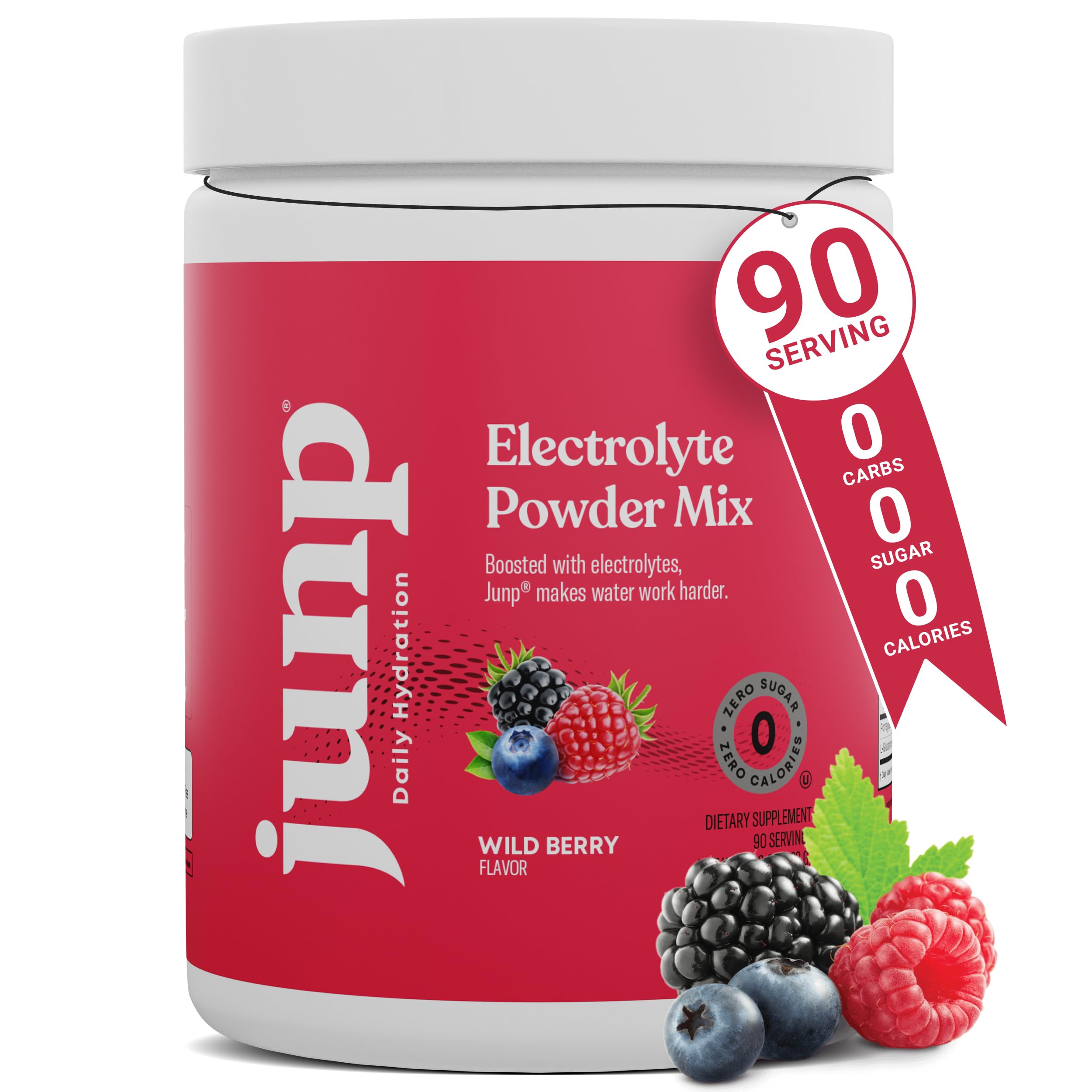 JUNP Electrolytes Powder No Sugar No Carbs, Wild Berry Fruit Flavor Keto Electrolyte Drink Mix - Potassium & Salt Hydration Powder Electrolytes, Zero Calorie Sugar Free Electrolyte Powder, 90 Servings JUNP buy australia supplements