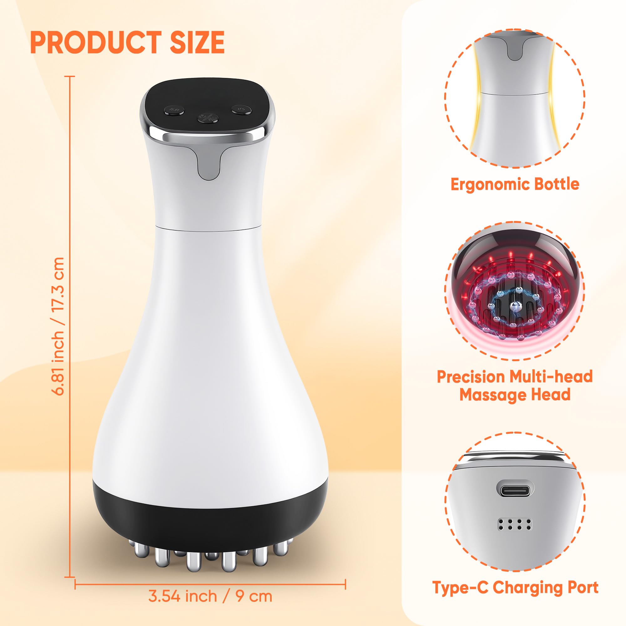 Rechargeable Lymphatic Drainage Massager & Cellulite Massage Tool with 3000mAh,Fascia Blaster for Reduce Stretch Marks for Legs, Arms & Belly,Body Sculpting Machine with Microcurrent for Office Travel Multford buy supplements Au