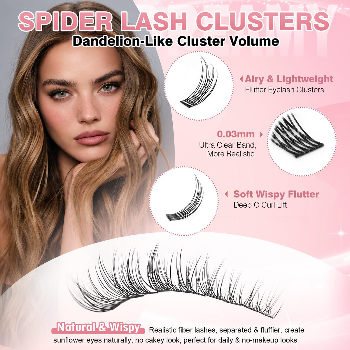 Natural Lash Clusters Kit 10-14MM Lashes Short Eyelash Clusters DIY Wispy Lash Extension Kit C Curl Individual Lashes Cluster Eyelash Extensions with Lash Glue Bond Seal Tweezers(300PCS) FinyDreamy
