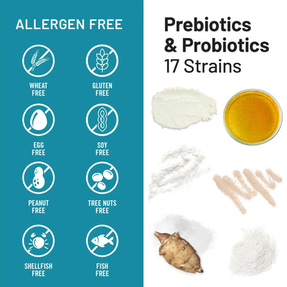 NatureWise Probiotics 60 Billion CFU - 17 Strains + Organic Prebiotics - Immune, Digestive & Gut Health Support for Women & Men - Vegetarian, Gluten-Free, NatureWise