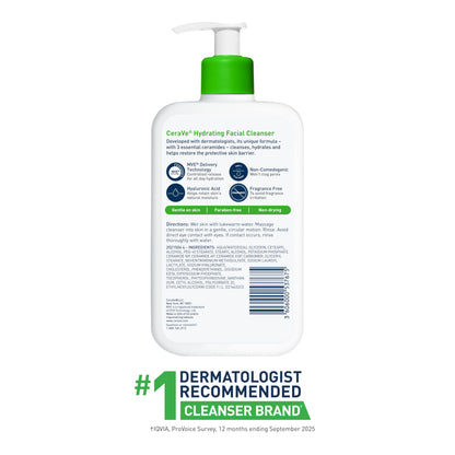 CeraVe Hydrating Cleanser with Hyaluronic Acid, Face Wash for Dry Skin,16oz CeraVe