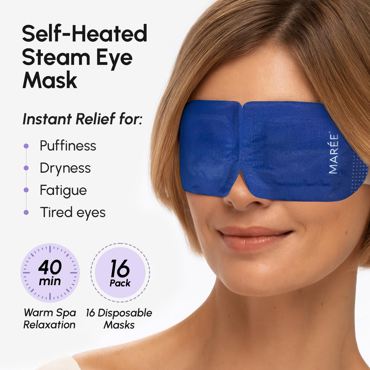 MAREE Heated Eye Masks for Dry Eyes – Disposable Lavander Steam Eye Mask MAREE