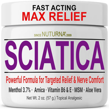 Sciatica Nerve Cream - Maximum Strength Comfort Cream for Feet, Hands, Legs, Toes, Back - Natural Ultra Strength Arnica, MSM, Menthol, Soothing Comfort, 2 Oz Nuturna buy australia supplements