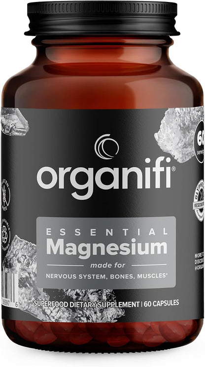 Organifi Essential Magnesium Glycinate Supplement for Bone Support and Muscle Health, 150mg, 60 Vegan Capsules Gsupps Australia