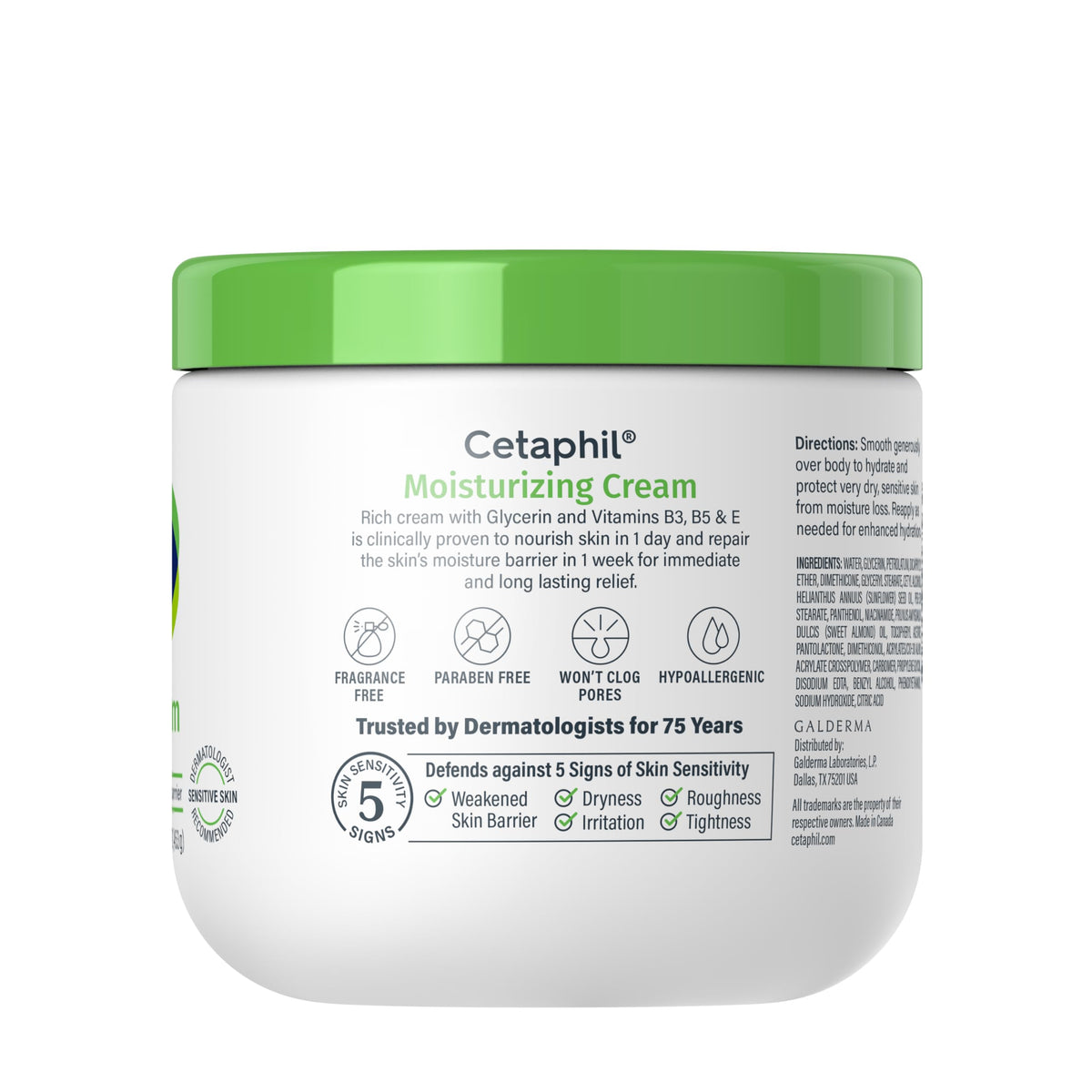 Cetaphil Moisturizing Cream, Dry Sensitive Skin, Fragrance Free, 16oz 2Pk Cetaphil
