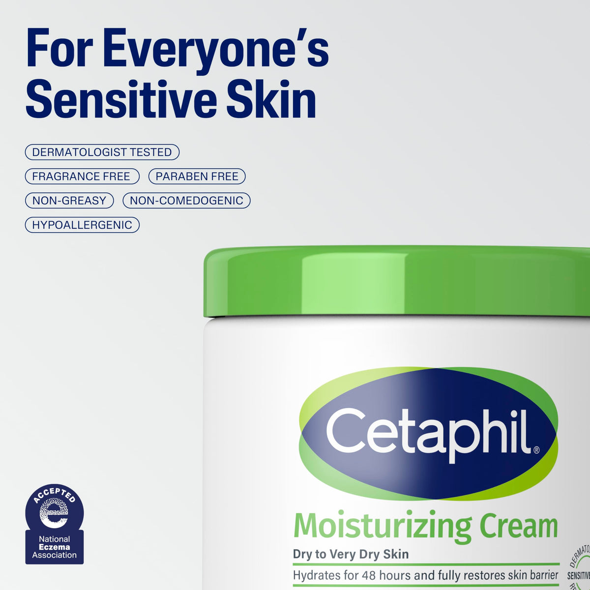 Cetaphil Moisturizing Cream, Dry Sensitive Skin, Fragrance Free, 16oz 2Pk Cetaphil
