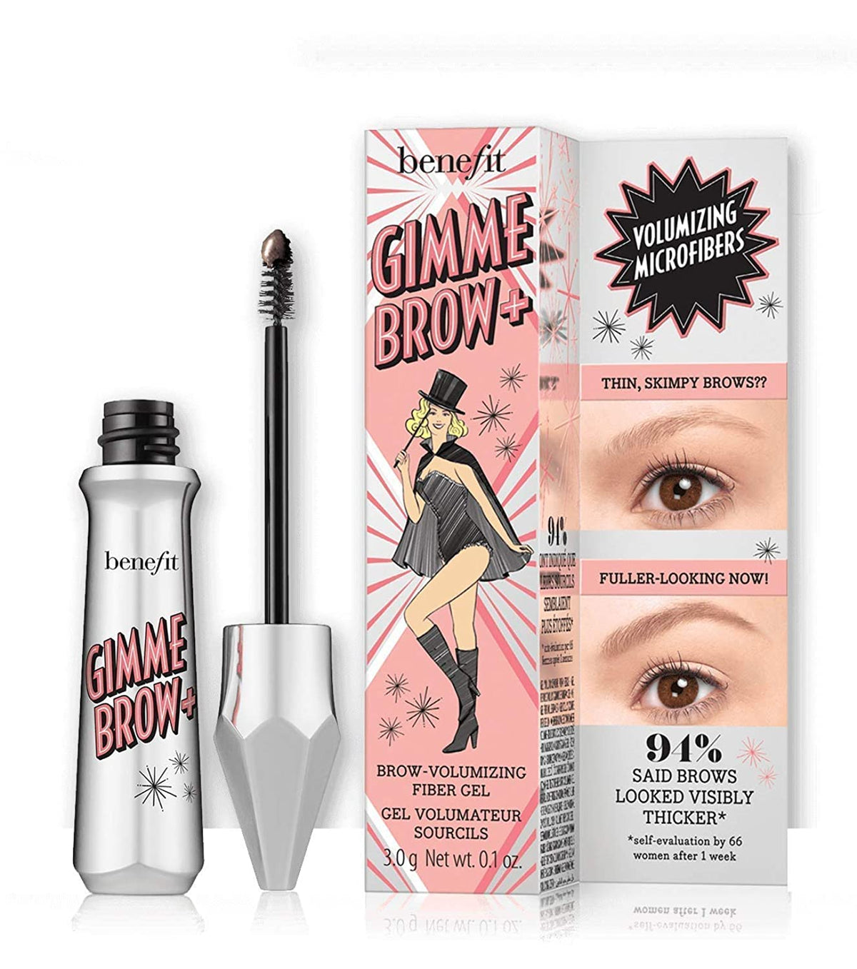 Benefit Gimme Brow Volumizing Fiber Gel # 3 Medium Neutral 0.1 Ounce Benefit