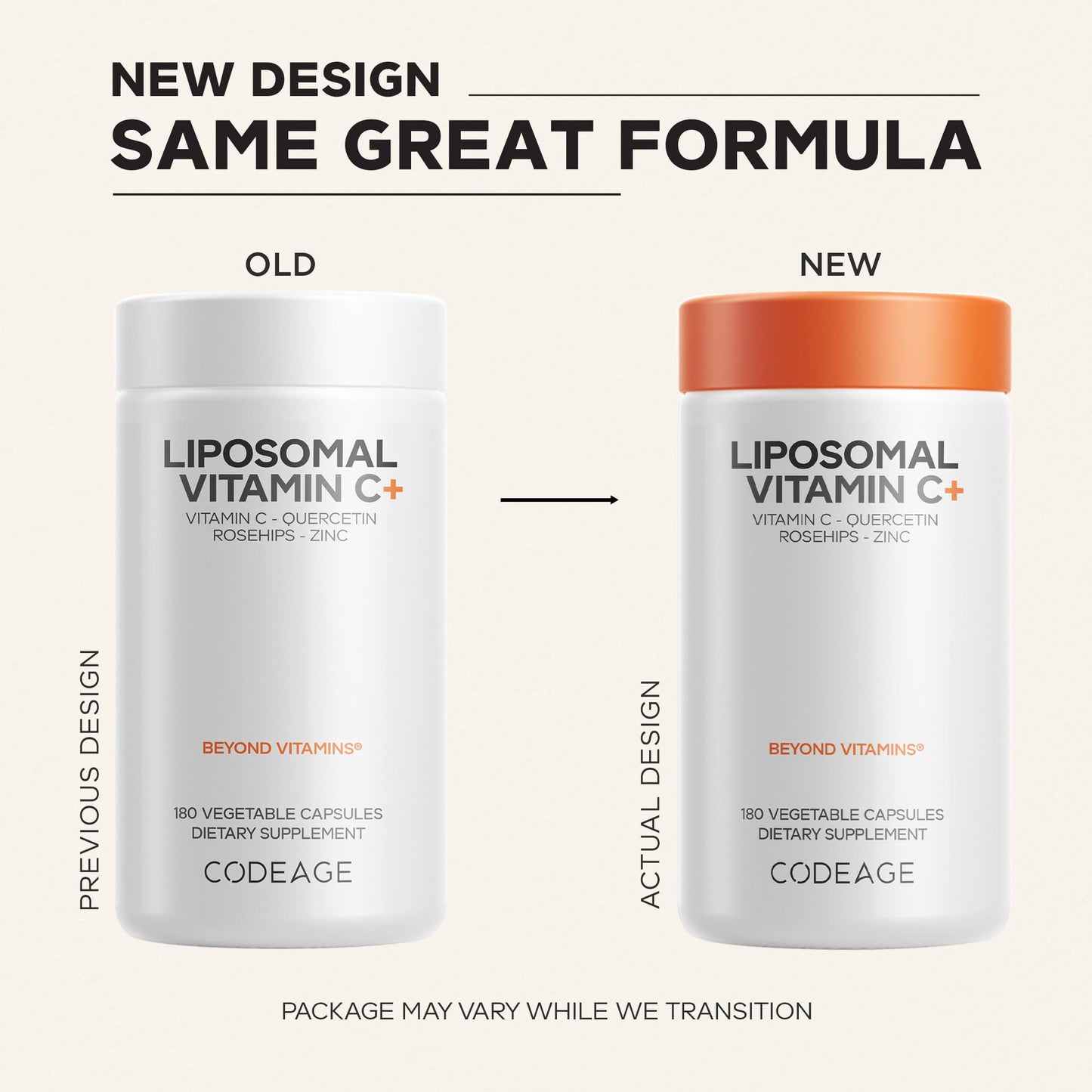 Codeage Liposomal Vitamin C 1500mg with Zinc, Elderberry, Citrus Bioflavonoids Grapefruit, Lemon, Orange Powder, Quercetin & Rose Hips Fruit – Vegan Supplement - Non-GMO, Vegan Pills, 180 Capsules