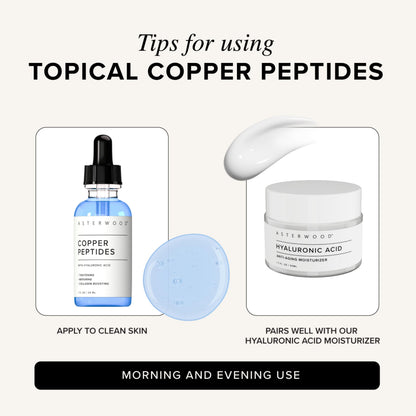 Asterwood Copper Peptides Serum for Face, GHK-Cu Peptide w/Hyaluronic Acid Asterwood