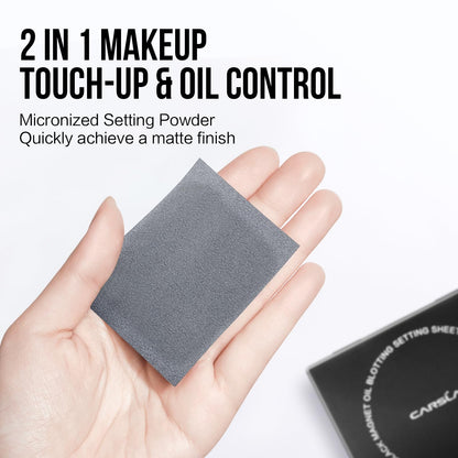 CARSLAN Makeup Blotting Paper with Powder, Keeps Makeup Fresh All Day CARSLAN