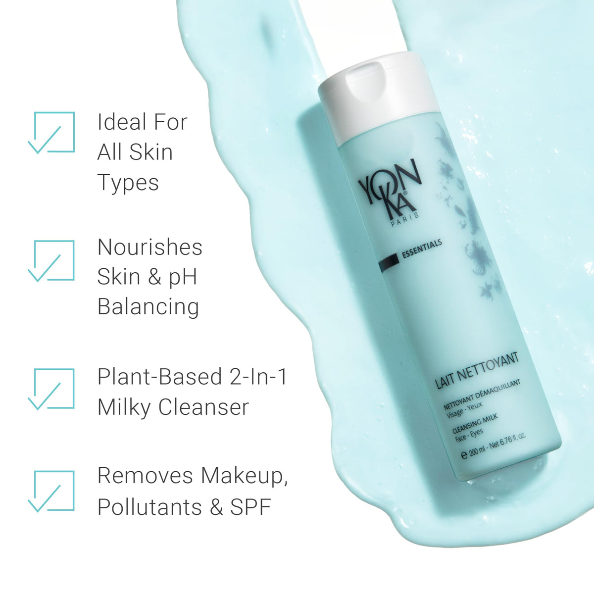 Yonka Paris Lait Nettoyant Milk Cleanser & Makeup Remover, All Skin Types Yonka