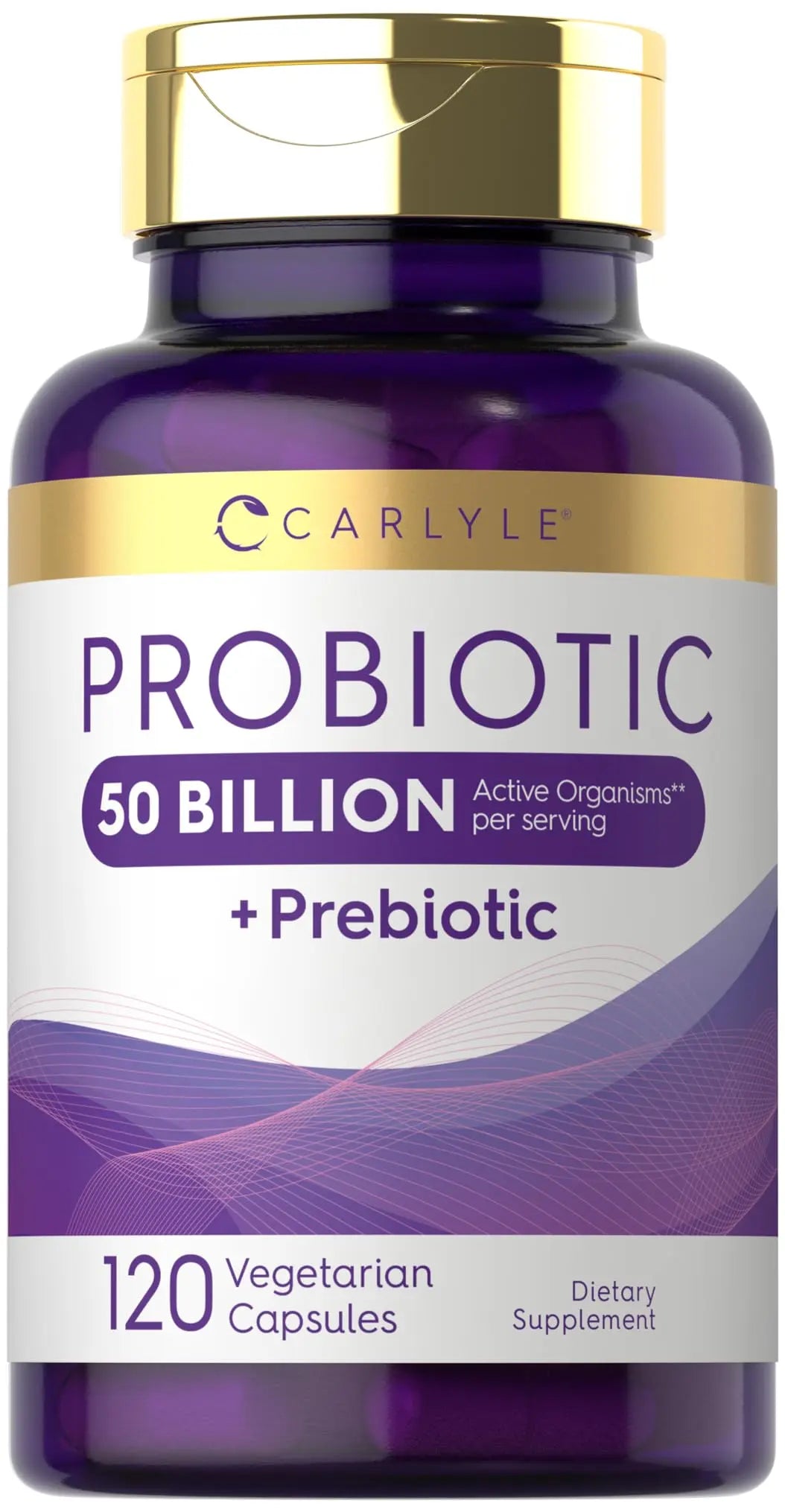 Carlyle Probiotics with Prebiotics | 120 Capsules | 50 Billion Active Organisms | Non-GMO & Gluten Free Supplement Carlyle