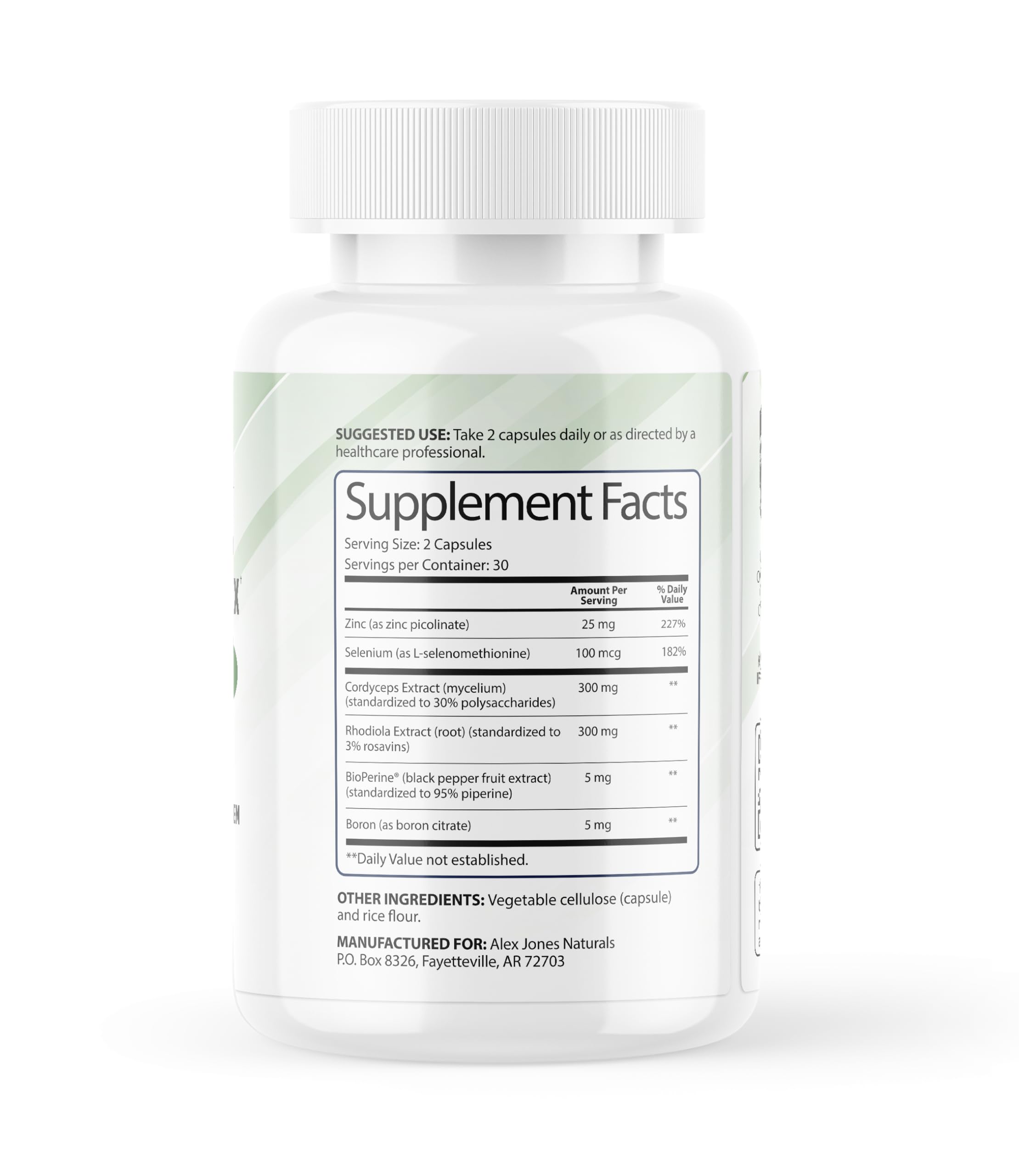 Adaptogenic Mushrooms with Cordyceps & Rhodiola – Daily Blend with Zinc, Selenium & Boron –Vegan Mushroom Capsules Supplement for Active Lifestyles – No Fillers or Additives – 60 Count Alex Jones Naturals buy australia supplements