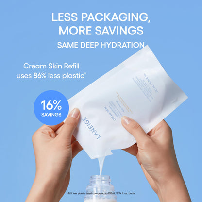 LANEIGE Cream Skin Face Hydrating Milky Toner: Lightweight Refillable Korean Toner & Moisturizer with Ceramides & Peptides for Soothing Hydration & Barrier Support | Korean Skin Care, 170 ml LANEIGE