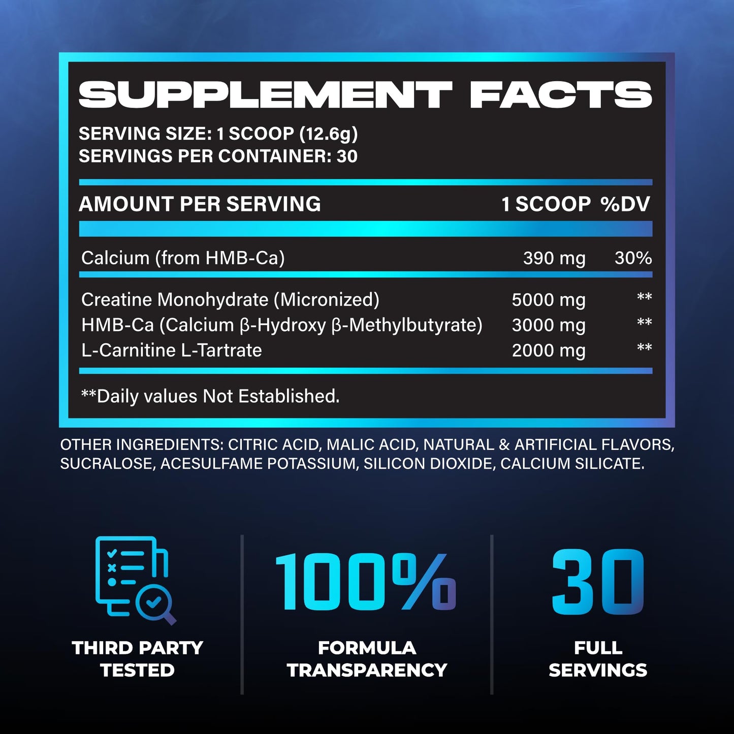 Huge Creatine HMB + LCLT, 5g Micronized Creatine Monohydrate with 3g HMB & 2g L-Carnitine L-Tartrate for Muscle Growth, Increased Strength, Enhanced Recovery & Improved Performance (Fruit Punch)