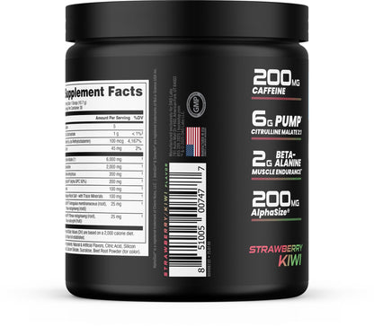Bucked Up Pre Workout - Best Tasting - 6 Grams Citrulline, 2 Grams Beta Alanine Non Proprietary Blend, Powder (Strawberry Kiwi)