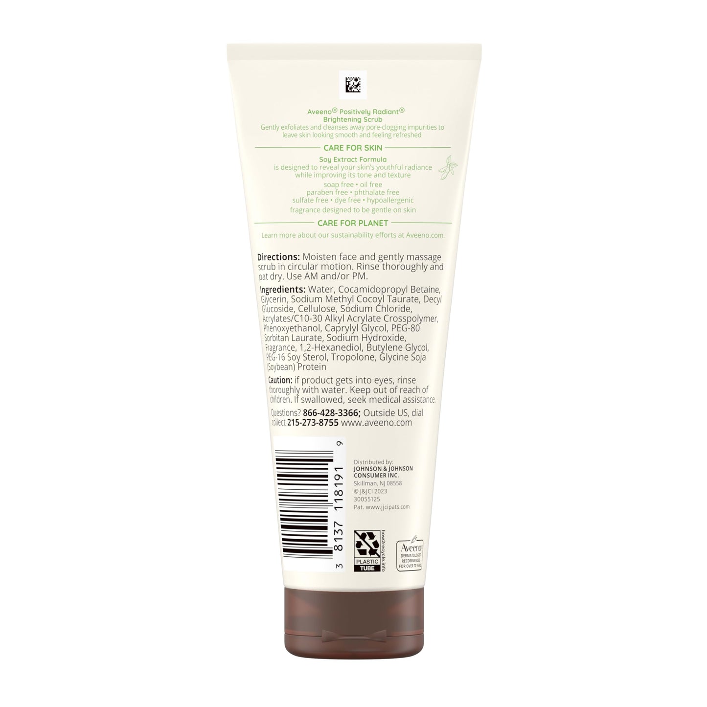Aveeno Positively Radiant Skin Brightening Daily Facial Scrub with Moisture-Rich Soy Extract Aveeno