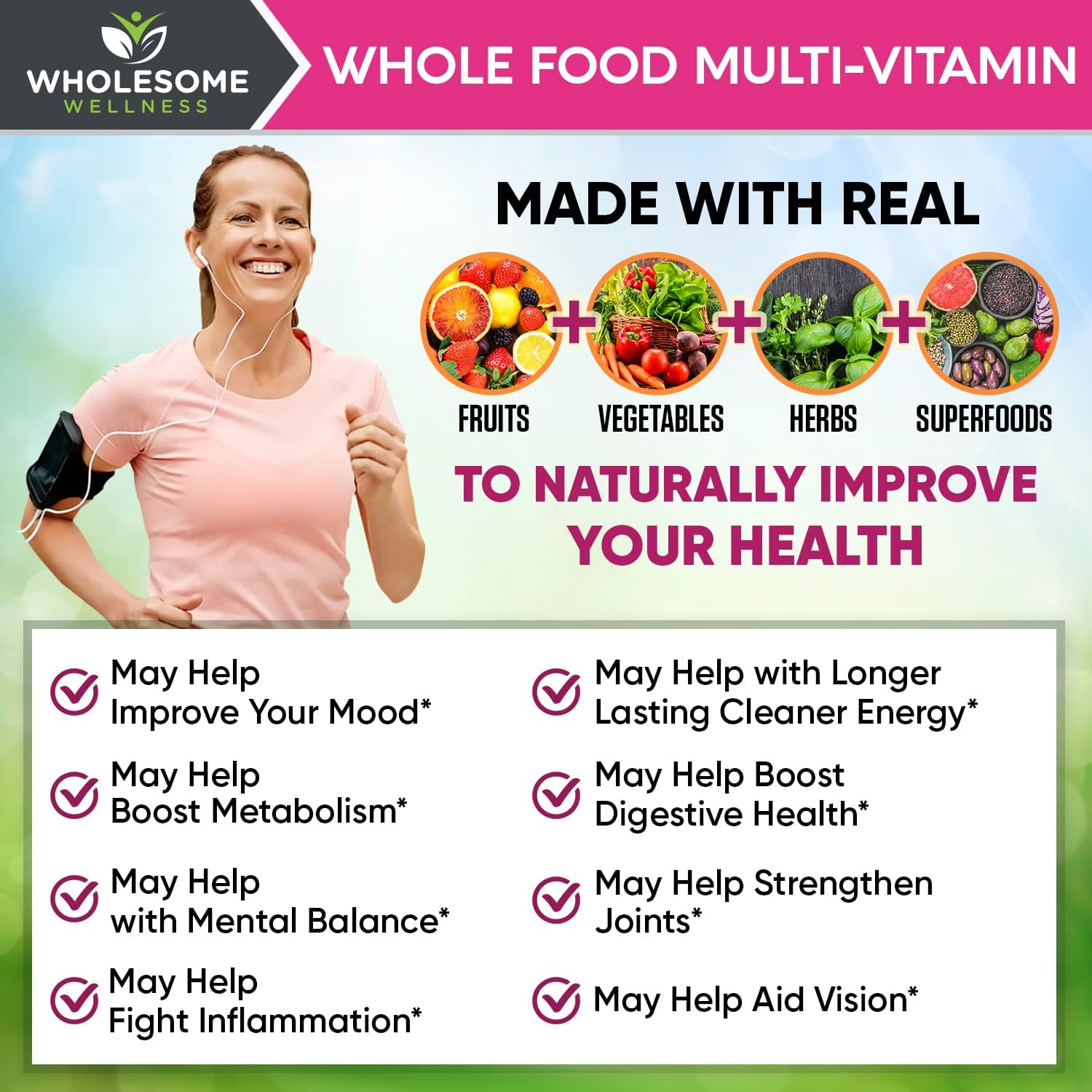Wholesome Wellness Whole Food Multivitamin for Women - Natural Multi Vitamins, Minerals, Organic Extracts - 120 Tablets Gsupps Australia