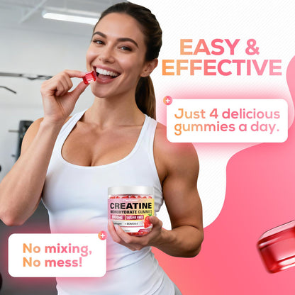 eterlower Creatine Monohydrate Gummies, 5g Creatine Gummies for Women & Men.Pre-Workout & Muscle Growth Support, eterlower