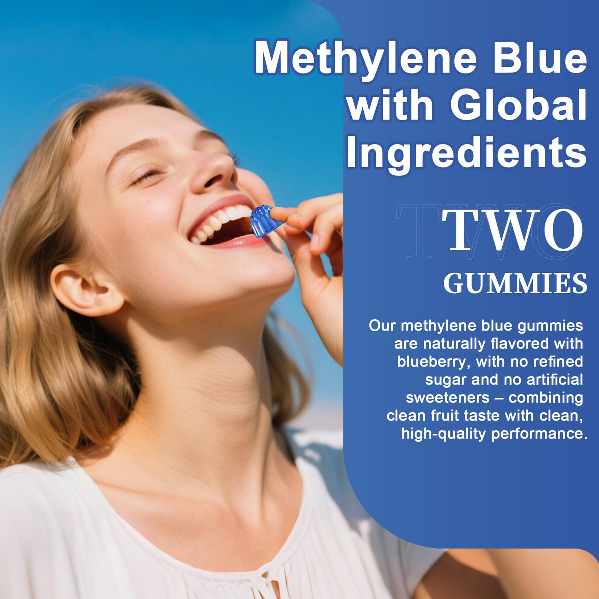 LILICARE Methylene Blue Gummies 7mg Per Serving for Humans | Upgraded Antioxidant & Brain Booster Supplement for Cognitive Function, Energy LILICARE